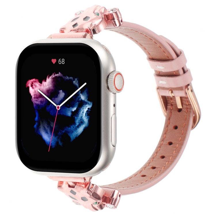 For Apple Watch Series 10 46mm / Ultra 2 Ultra 49mm / 9 8 7 45mm / SE (2023) SE (2022) SE 6 5 4 44mm / 3 2 1 42mm Watch Band - Rose Gold / Pink