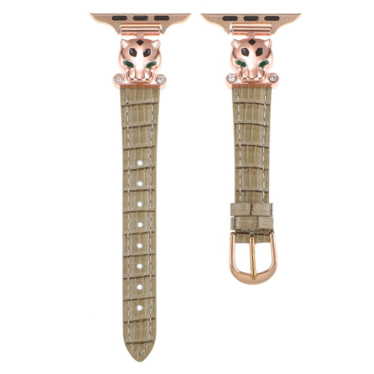 For Apple Watch Series 10 42mm / 9 8 7 41mm / SE (2023) SE (2022) SE 6 5 4 40mm / 3 2 1 38mm Watch Band Bamboo Textured - Rose Gold / Brownness