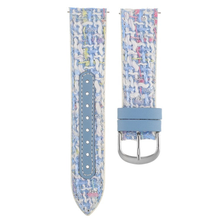 For Huawei Watch GT 5 46mm / Watch 4 / 4 Pro Replacement Strap 22mm Woolen+PU Watch Band - Blue