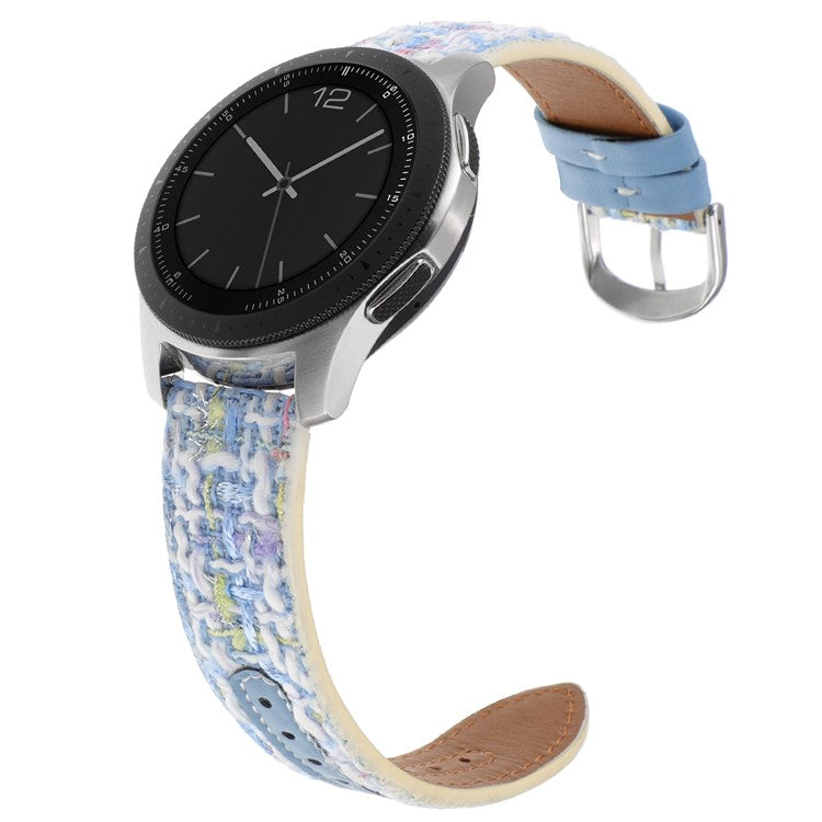 For Huawei Watch GT 5 46mm / Watch 4 / 4 Pro Replacement Strap 22mm Woolen+PU Watch Band - Blue