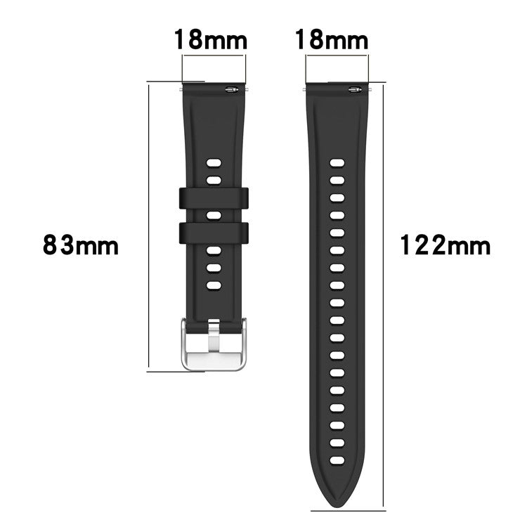 For Huawei Watch GT 5 Pro 42mm / GT 5 41mm / GT 4 41mm Watch Strap 18mm Textured Silicone Band - Purple