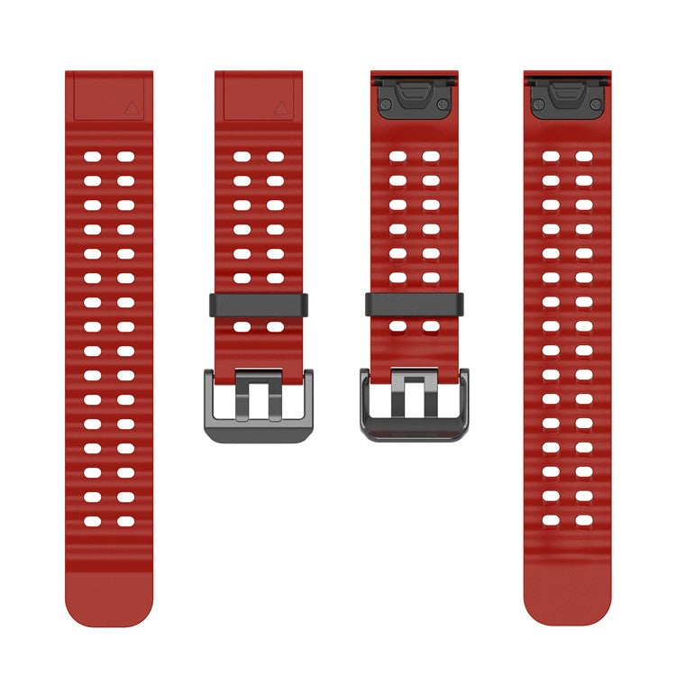 26mm Silicone Strap for Garmin Fenix 8 51mm / Enduro 3 / Enduro 2 Quick Release Ocean Watch Band - Wine Red