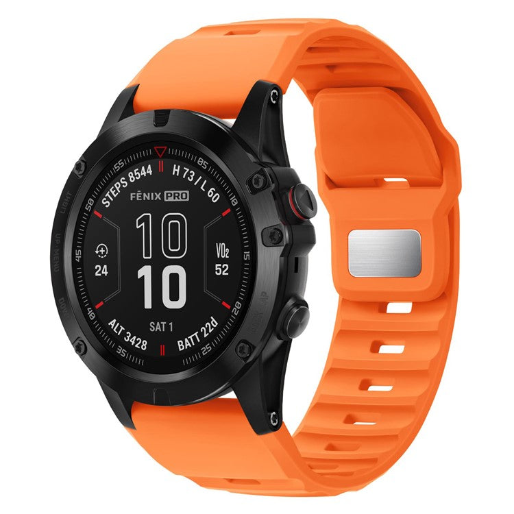 26mm Silicone Band for Garmin Fenix 8 51mm / Enduro 3 / Enduro 2 Quick Release Watch Strap - Orange