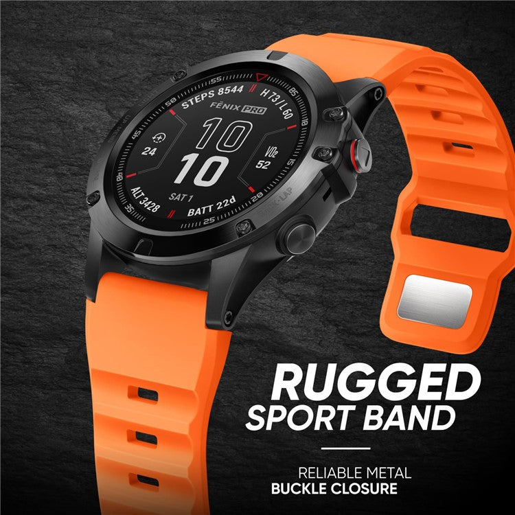 26mm Silicone Band for Garmin Fenix 8 51mm / Enduro 3 / Enduro 2 Quick Release Watch Strap - Orange