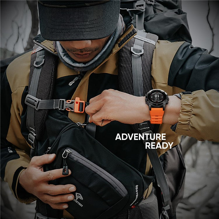 26mm Silicone Band for Garmin Fenix 8 51mm / Enduro 3 / Enduro 2 Quick Release Watch Strap - Orange