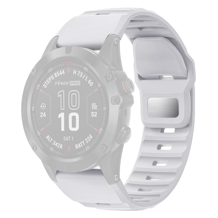 26mm Silicone Band for Garmin Fenix 8 51mm / Enduro 3 / Enduro 2 Quick Release Watch Strap - White