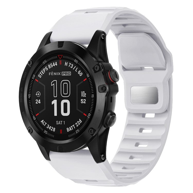 26mm Silicone Band for Garmin Fenix 8 51mm / Enduro 3 / Enduro 2 Quick Release Watch Strap - White