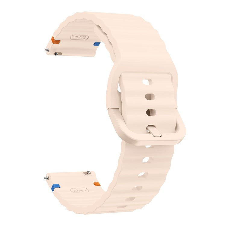20mm Silicone Band for GarminActive 5 / Garmin vivoactive 5 / Venu Sq Wave Design Watch Strap - Pink