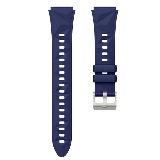18mm Strap for Huawei Watch GT 5 41mm / GT 4 41mm / Garmin Venu 3S Rhombus Pattern Universal Silicone Watch Band - Dark Blue