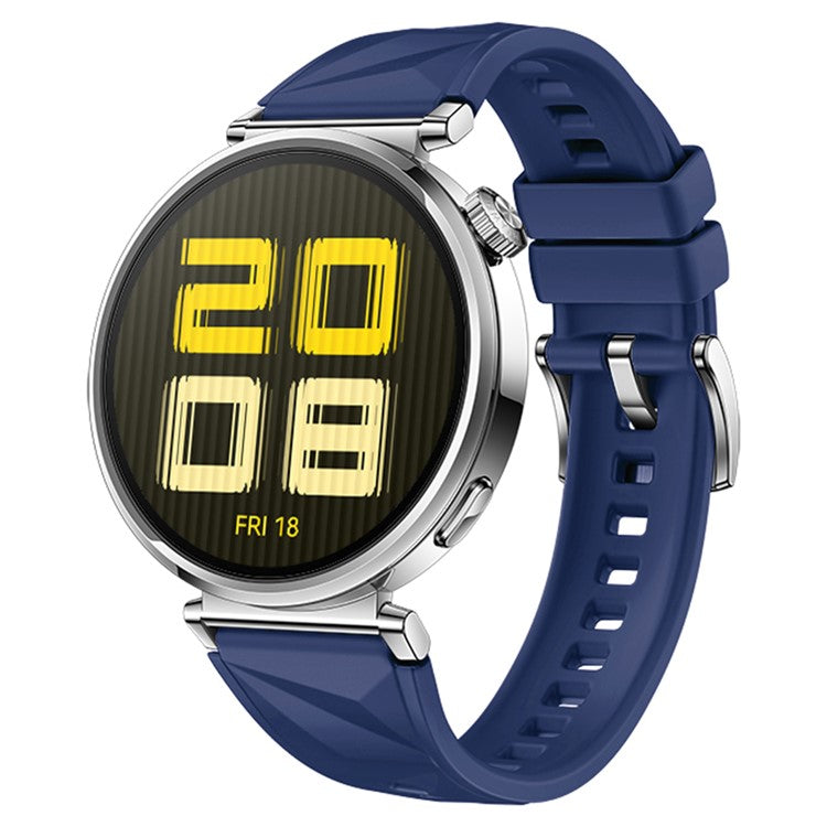 18mm Strap for Huawei Watch GT 5 41mm / GT 4 41mm / Garmin Venu 3S Rhombus Pattern Universal Silicone Watch Band - Dark Blue