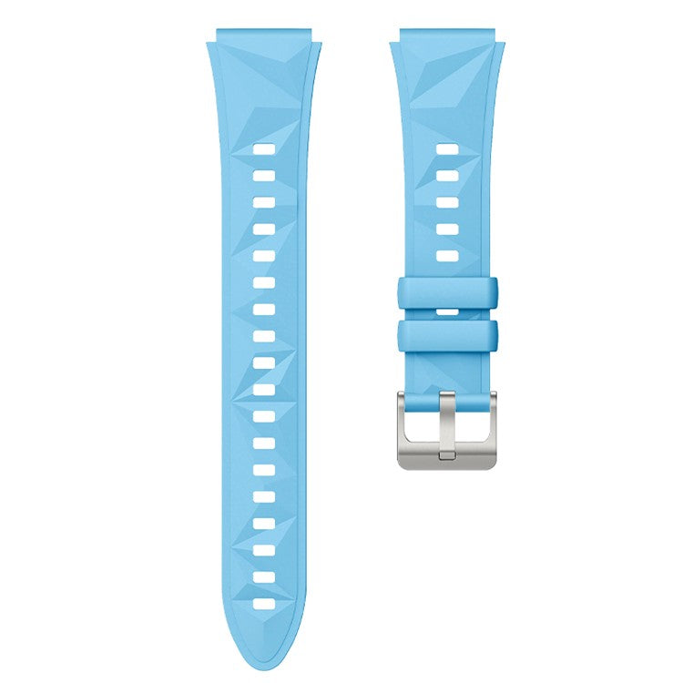 18mm Strap for Huawei Watch GT 5 41mm / GT 4 41mm / Garmin Venu 3S Rhombus Pattern Universal Silicone Watch Band - Baby Blue