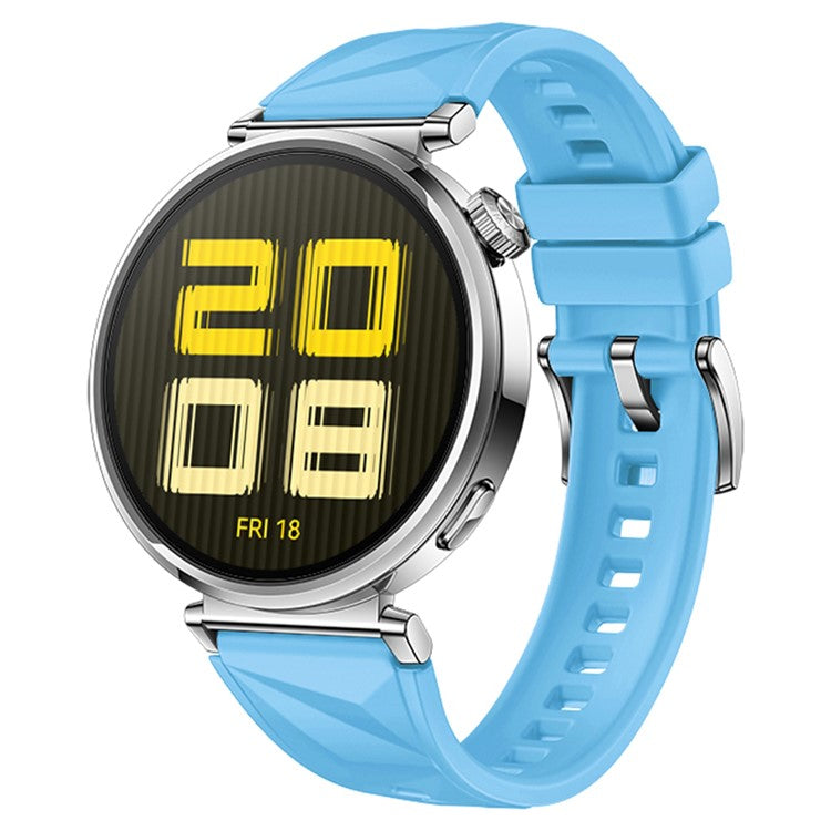 18mm Strap for Huawei Watch GT 5 41mm / GT 4 41mm / Garmin Venu 3S Rhombus Pattern Universal Silicone Watch Band - Baby Blue