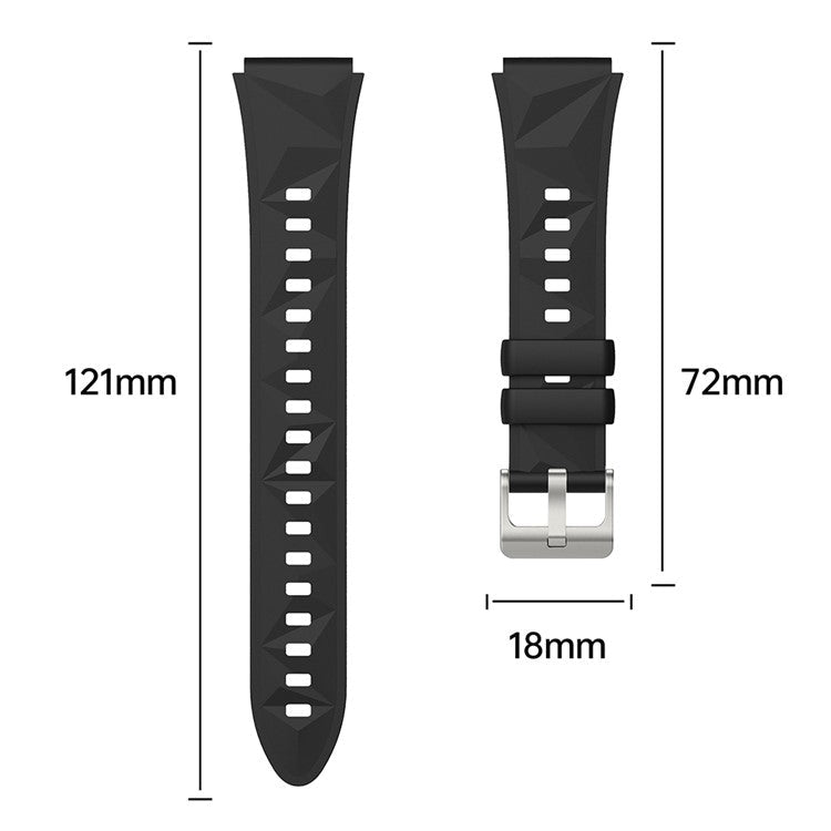 18mm Strap for Huawei Watch GT 5 41mm / GT 4 41mm / Garmin Venu 3S Rhombus Pattern Universal Silicone Watch Band - Baby Blue