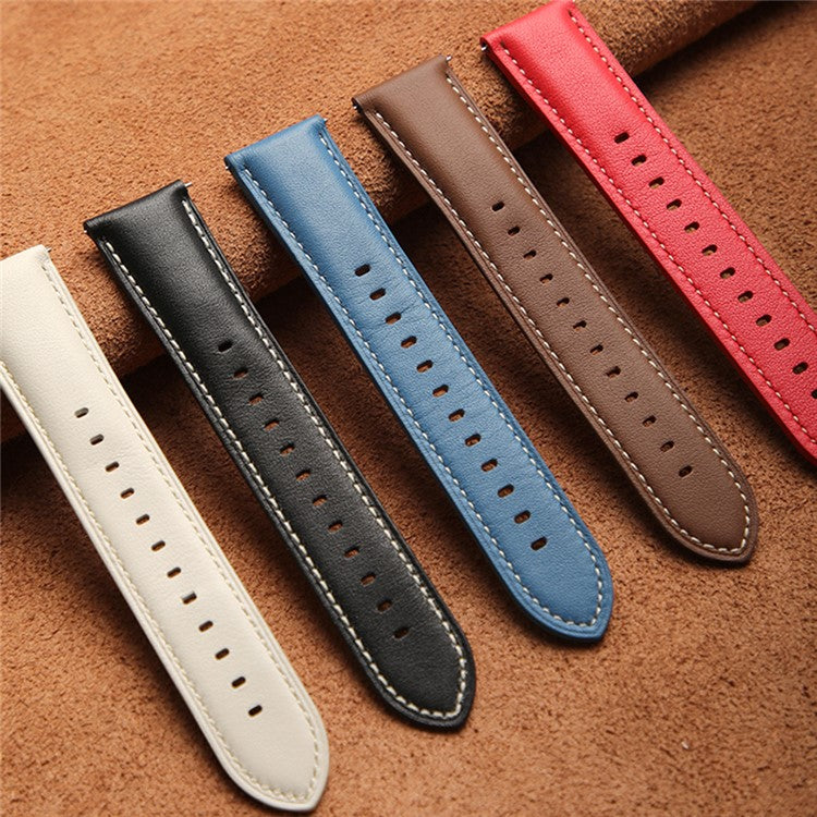 For Huawei Watch GT 5 46mm / GT 5 Pro 46mm / GT 4 46mm Replacement Band 22mm Genuine Cowhide Leather Watch Strap - Black