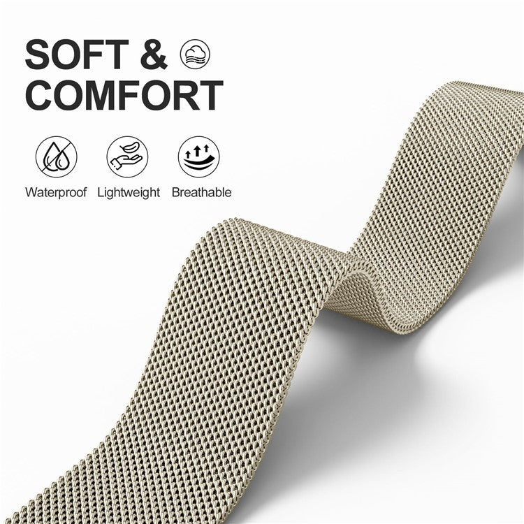 For Apple Watch Series 10 42mm / 9 8 7 41mm / SE (2023) SE (2022) SE 6 5 4 40mm / 3 2 1 38mm Metal Strap Watchband - Champagne Gold