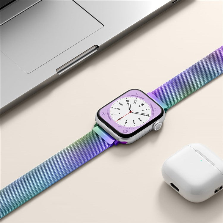For Apple Watch 10 46mm / Ultra 2 / Ultra 49mm / 9 8 7 45mm / SE (2023) SE (2022) SE 6 5 4 44mm / 3 2 1 42mm Metal Strap Watchband - Multi-color