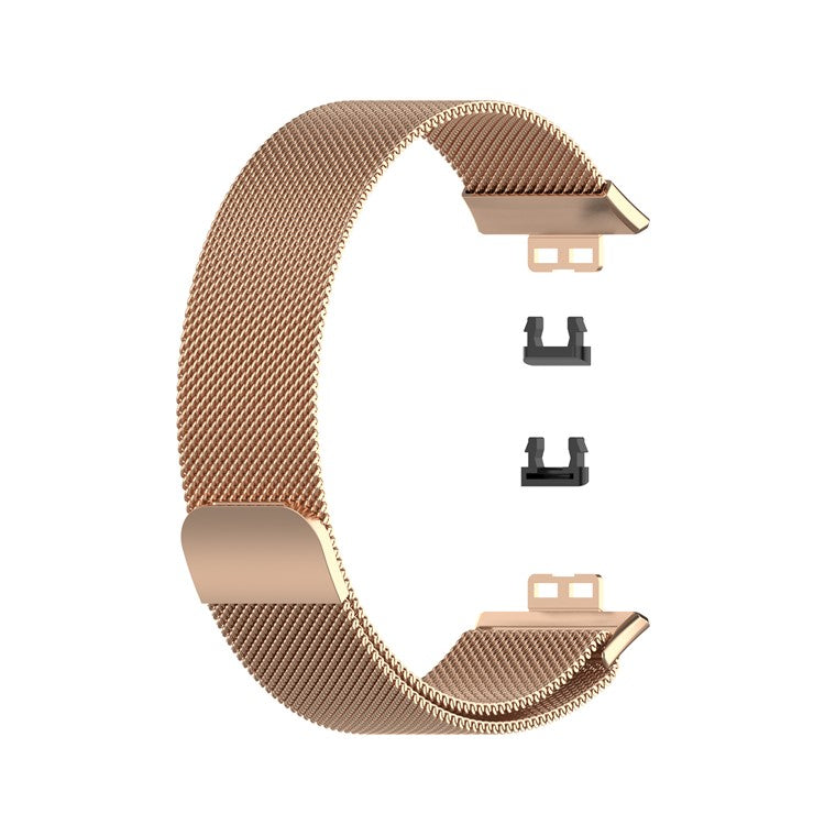 For Huawei Watch Fit Special Edition B39 / TIA-B09 / TIA-B19 Stainless Steel Mesh Watchband Replacement Adjustable Watch Strap - Rose Gold