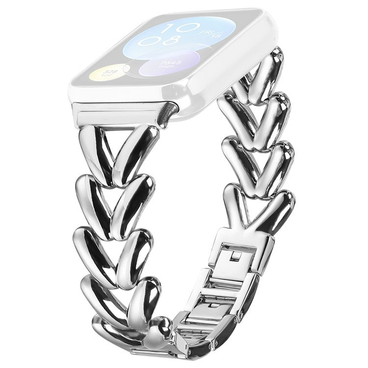 Zinc Alloy Watch Band for Xiaomi Smart Band 8 Pro Twisted Metal Watch Strap Replacement - Silver