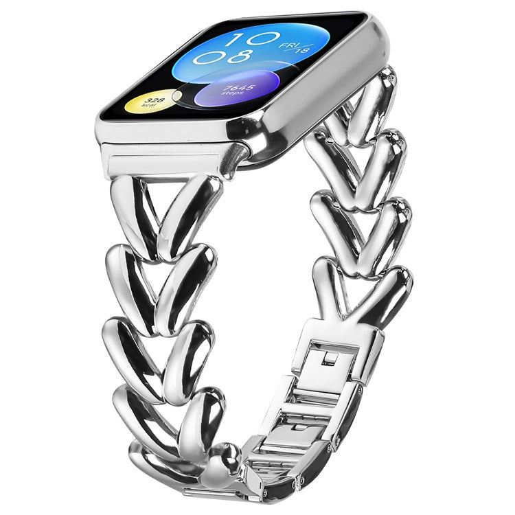 Zinc Alloy Watch Band for Xiaomi Smart Band 8 Pro Twisted Metal Watch Strap Replacement - Silver