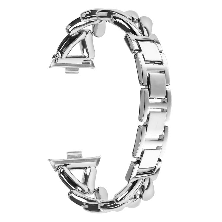 Zinc Alloy Watch Band for Xiaomi Smart Band 8 Pro Twisted Metal Watch Strap Replacement - Silver