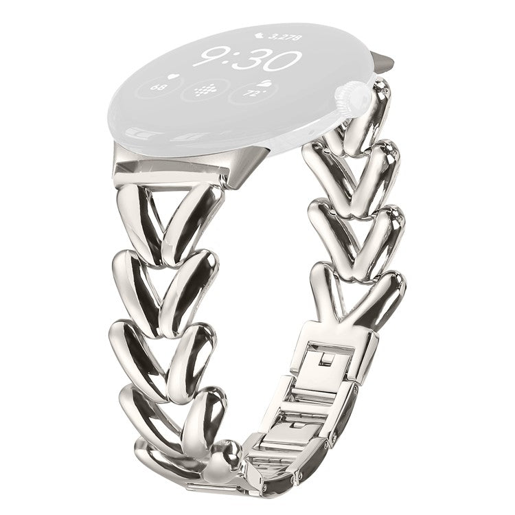 Zinc Alloy Watch Band for Google Pixel Watch 3 41mm  /  Pixel Watch 2  /  Pixel Watch Twisted Metal Watch Strap Replacement - Starlight