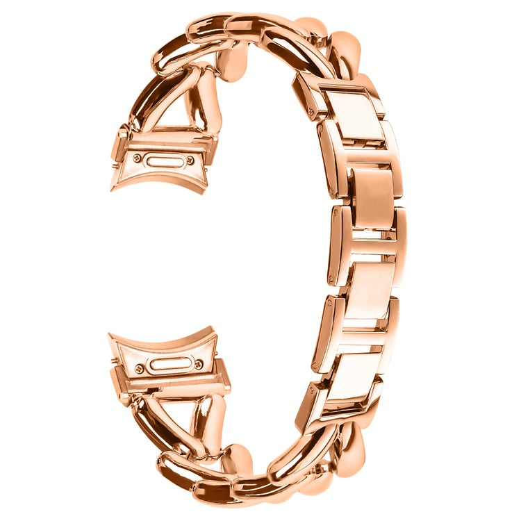 Zinc Alloy Watch Band for Samsung Galaxy Watch 5  /  Watch4 40mm  /  44mm  /  45mm  /  46mm Twisted Watch Strap with Quick Release Connector - Rose Gold