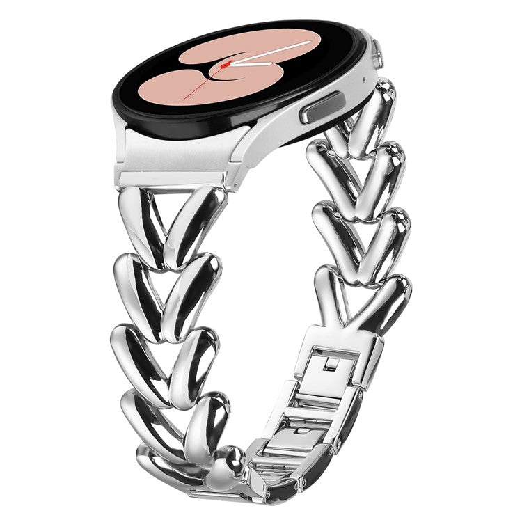 Zinc Alloy Watch Band for Samsung Galaxy Watch 5  /  Watch4 40mm  /  44mm  /  45mm  /  46mm Twisted Watch Strap with Quick Release Connector - Silver