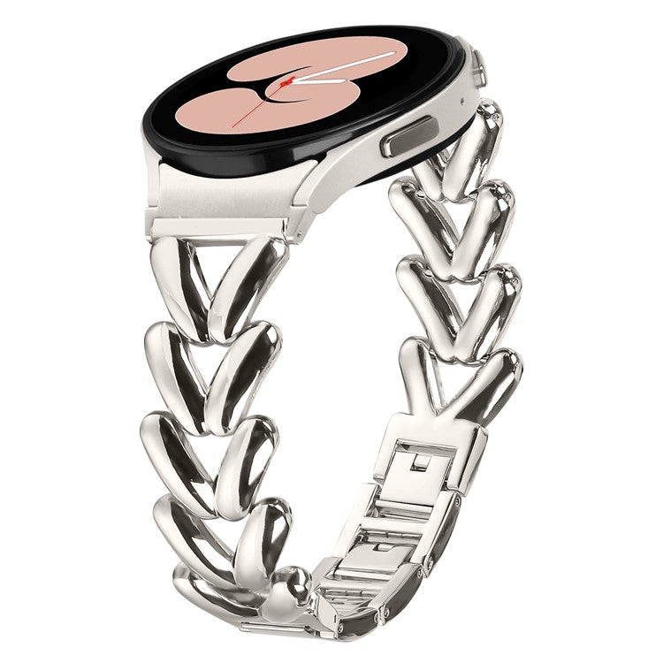 Zinc Alloy Watch Band for Samsung Galaxy Watch6 40mm  /  44mm  /  Watch6 Classic 43mm  /  47mm Twisted Watch Strap with Quick Release Connector - Starlight