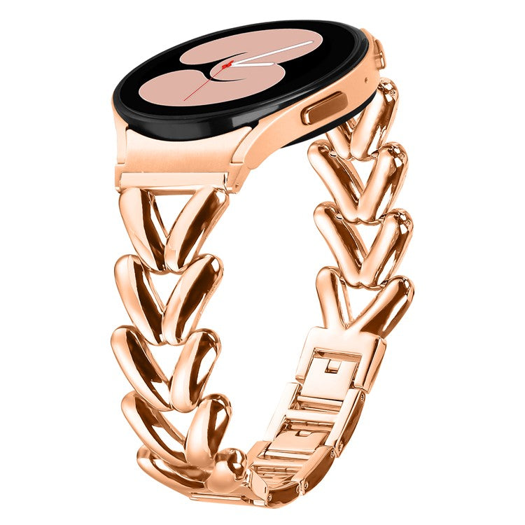 Zinc Alloy Watch Band for Samsung Galaxy Watch7 44mm  /  40mm Twisted Watch Strap with Quick Release Connector - Rose Gold