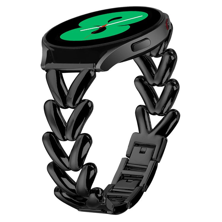 Zinc Alloy Watch Band for Samsung Galaxy Watch Active Twisted Metal Watch Strap Replacement - Black