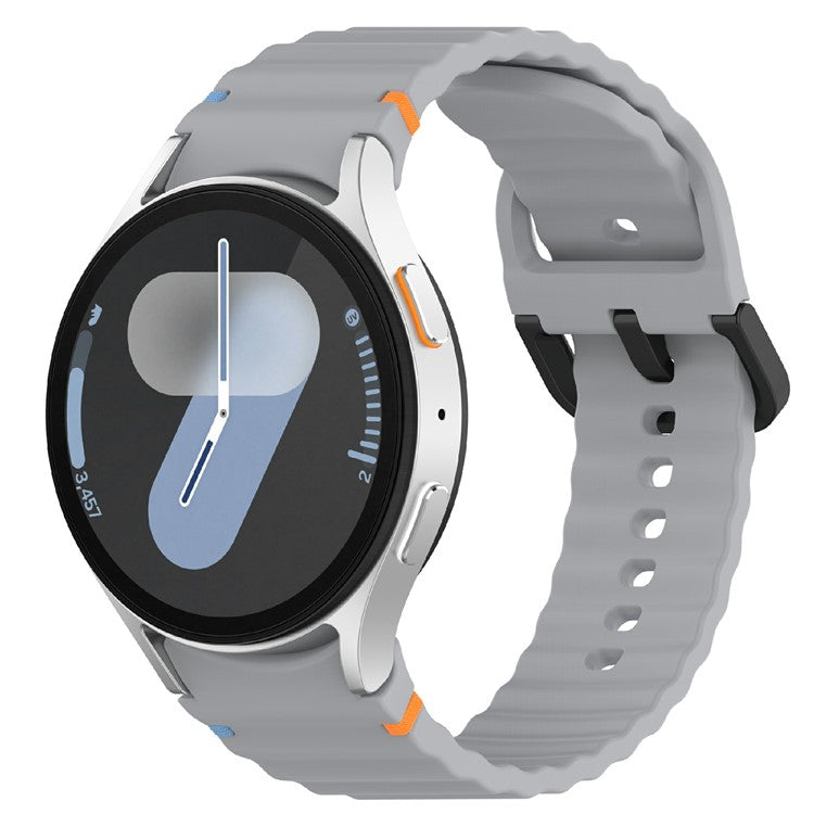 For Samsung Galaxy Watch7 44mm / 40mm / Watch FE 40mm / Watch6 40mm / 44mm Replacement Band Silicone Watch Strap - Grey