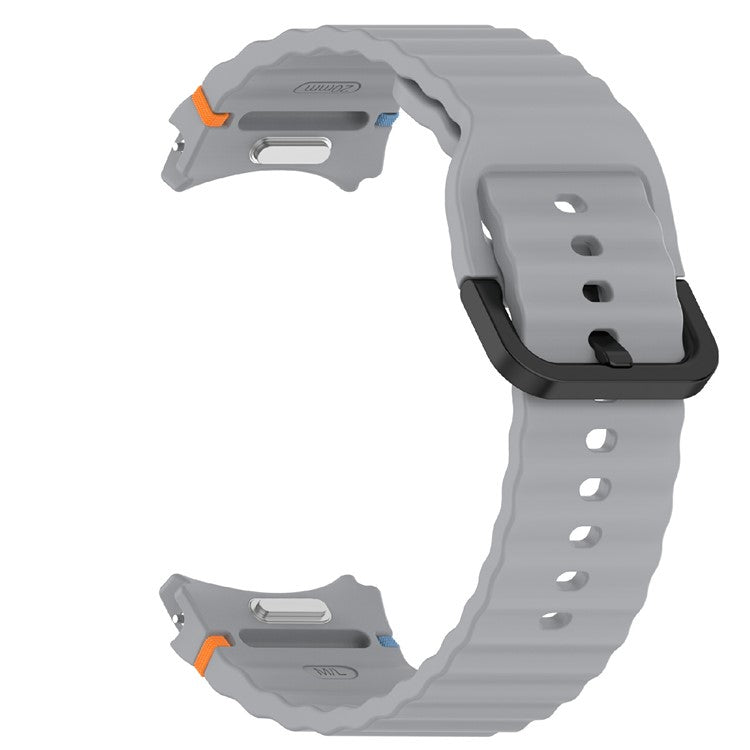 For Samsung Galaxy Watch7 44mm / 40mm / Watch FE 40mm / Watch6 40mm / 44mm Replacement Band Silicone Watch Strap - Grey