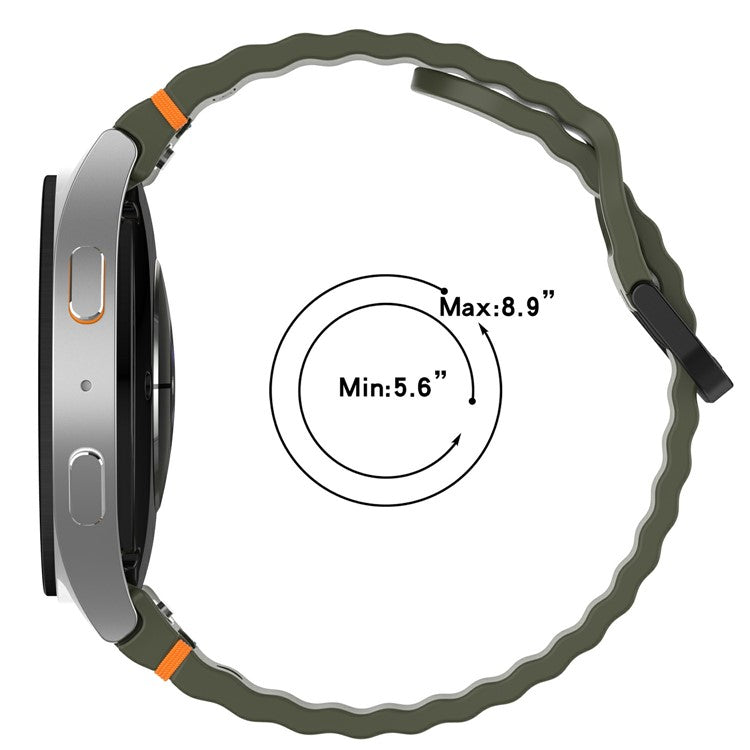 For Samsung Galaxy Watch7 44mm / 40mm / Watch FE 40mm / Watch6 40mm / 44mm Replacement Band Silicone Watch Strap - Grey