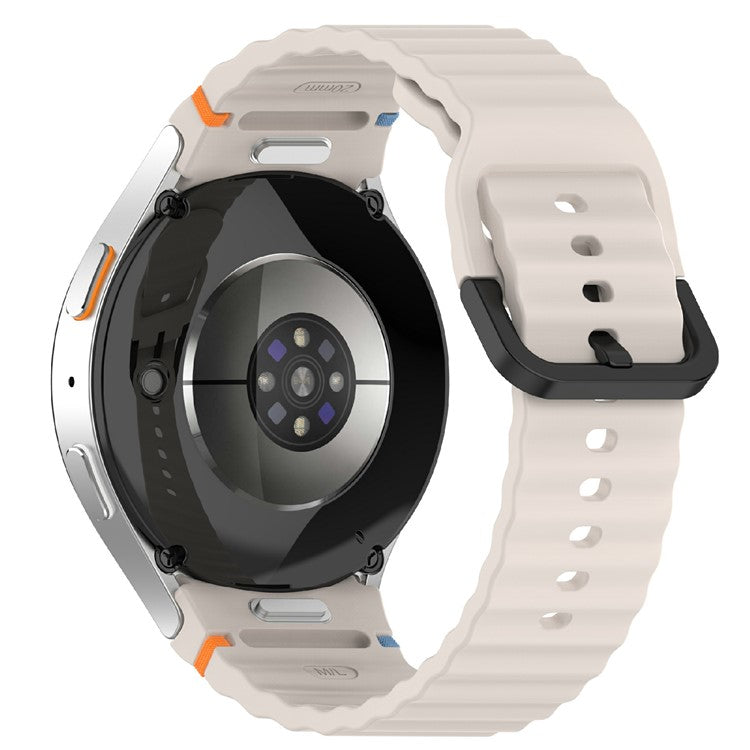 For Samsung Galaxy Watch7 44mm / 40mm / Watch FE 40mm / Watch6 40mm / 44mm Replacement Band Silicone Watch Strap - Starlight