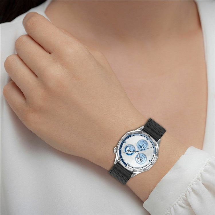 For Samsung Galaxy Watch7 44mm / 40mm / Watch FE 40mm / Watch6 40mm / 44mm Silicone Band Dual Color 20mm Magnetic Watch Strap - Starlight / Orange