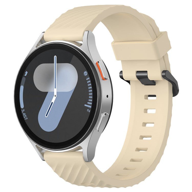 For Samsung Galaxy Watch7 40mm / 44mm Watch Strap 20mm Silicone Watch Band - Apricot