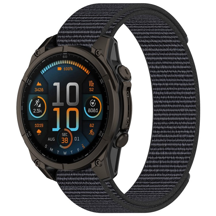 For Garmin Fenix 8 51mm / Garmin Fenix 7X / 6X / 5X Watch Strap Nylon Adjustable Wristband Strap - Grey