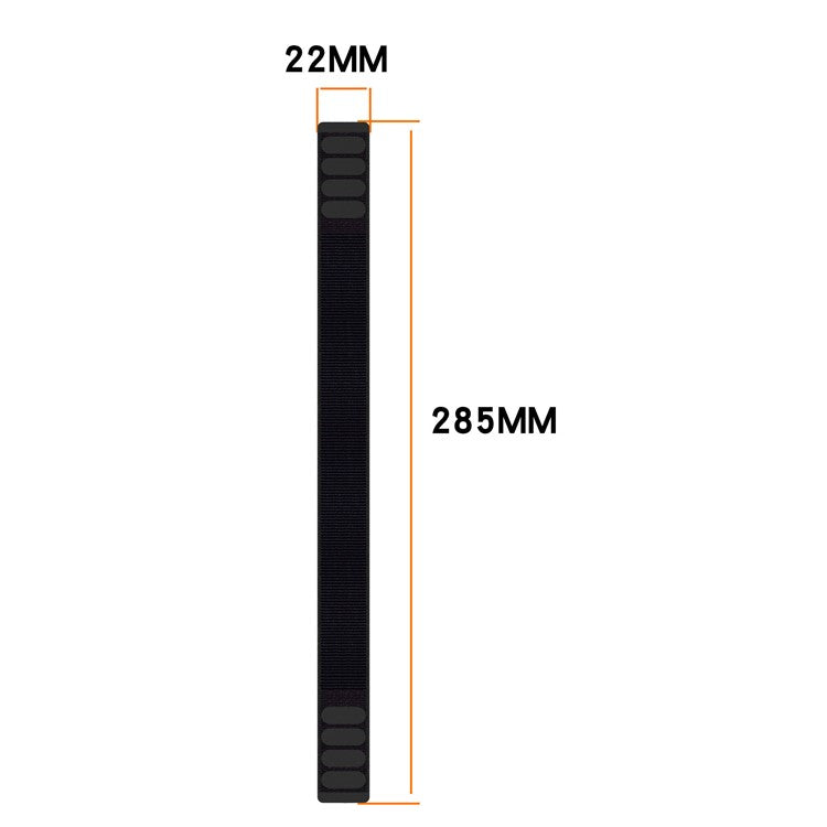 For Garmin Fenix 8 47mm / Garmin Fenix 7 / 6 / 5 Watch Strap Nylon Adjustable Wristband Strap - Black