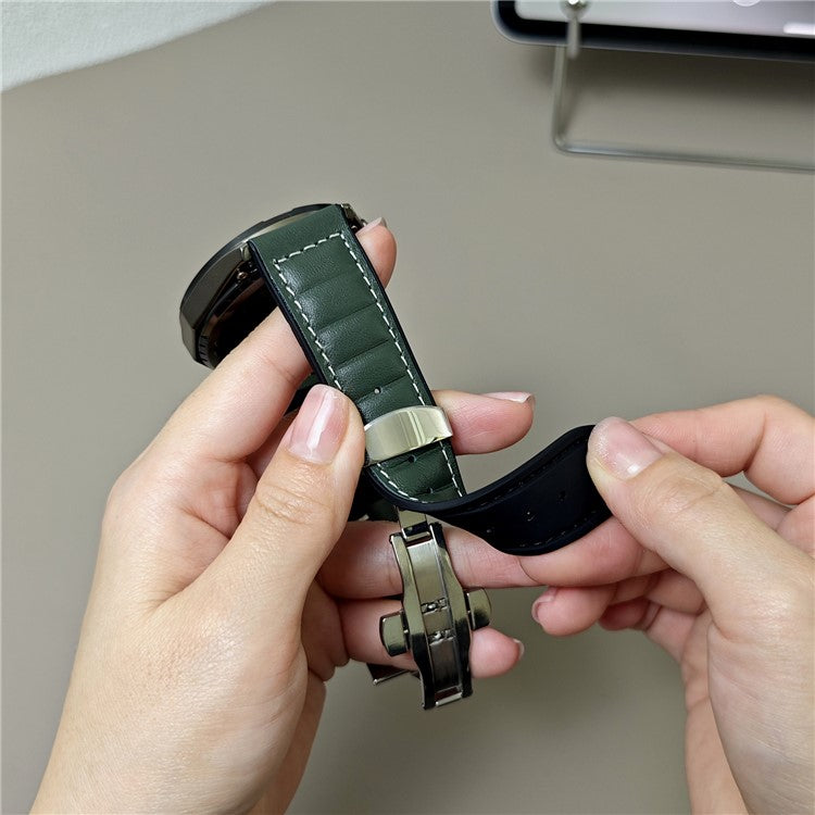 For Samsung Galaxy Watch7 44mm 40mm / Watch FE 40mm Universal 20mm Genuine Cowhide Leather Watch Strap - Grey