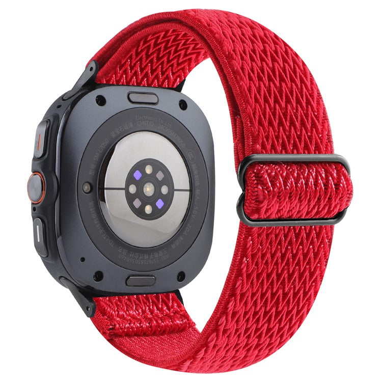 For Samsung Galaxy Watch Ultra 47mm Woven Watchband Wave Texture Watch Strap - Red