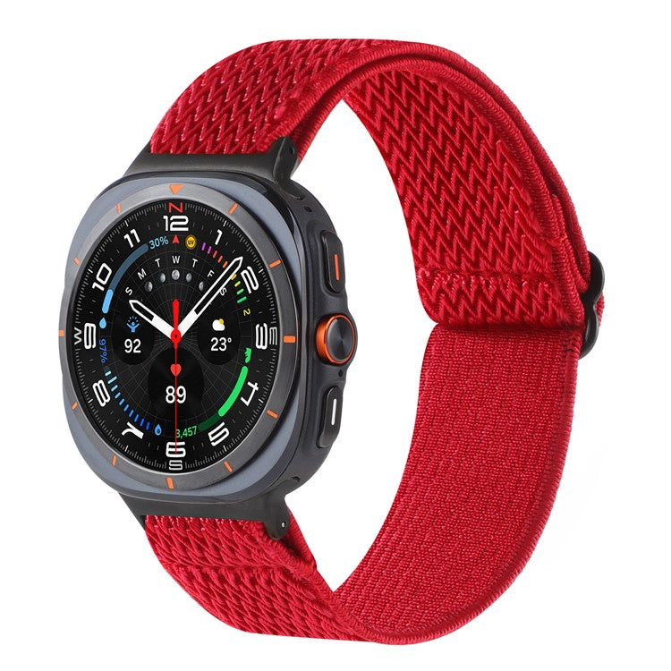 For Samsung Galaxy Watch Ultra 47mm Woven Watchband Wave Texture Watch Strap - Red