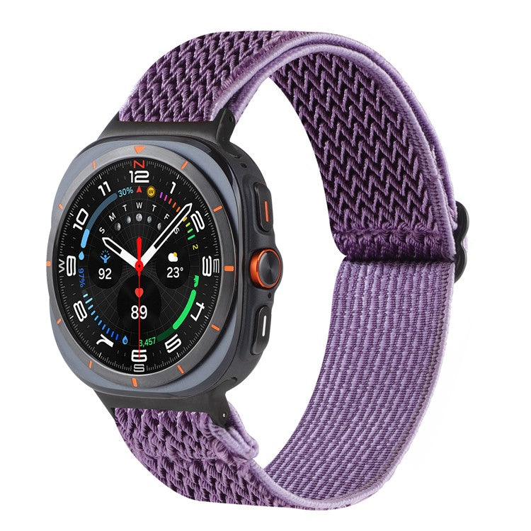 For Samsung Galaxy Watch Ultra 47mm Woven Watchband Wave Texture Watch Strap - Purple
