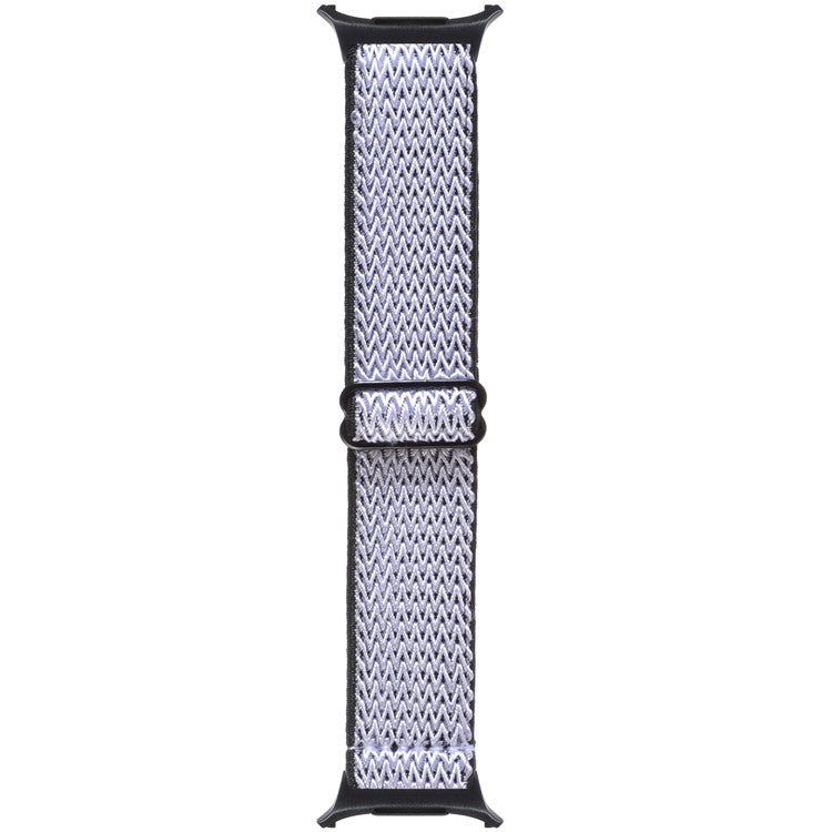 For Samsung Galaxy Watch Ultra 47mm Woven Watchband Wave Texture Watch Strap - White / Black