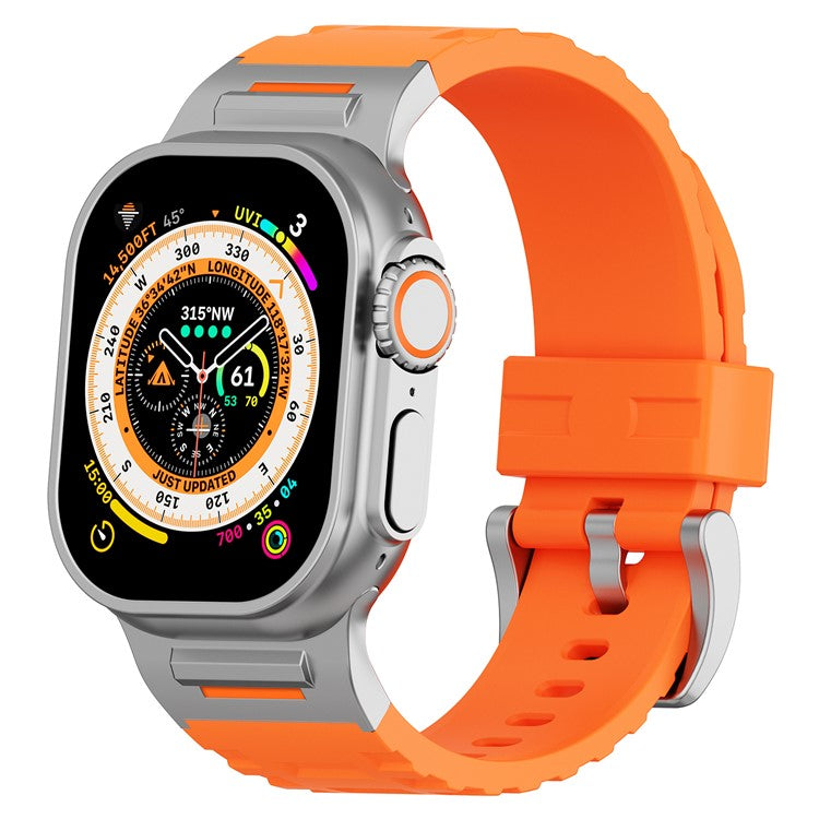 Liquid Silicone Strap for Apple Watch Series 10 46mm / Ultra 2 / Ultra 49mm / 9 8 7 45mm / SE (2023) SE (2022) SE 6 5 4 44mm / 3 2 1 42mm - Orange