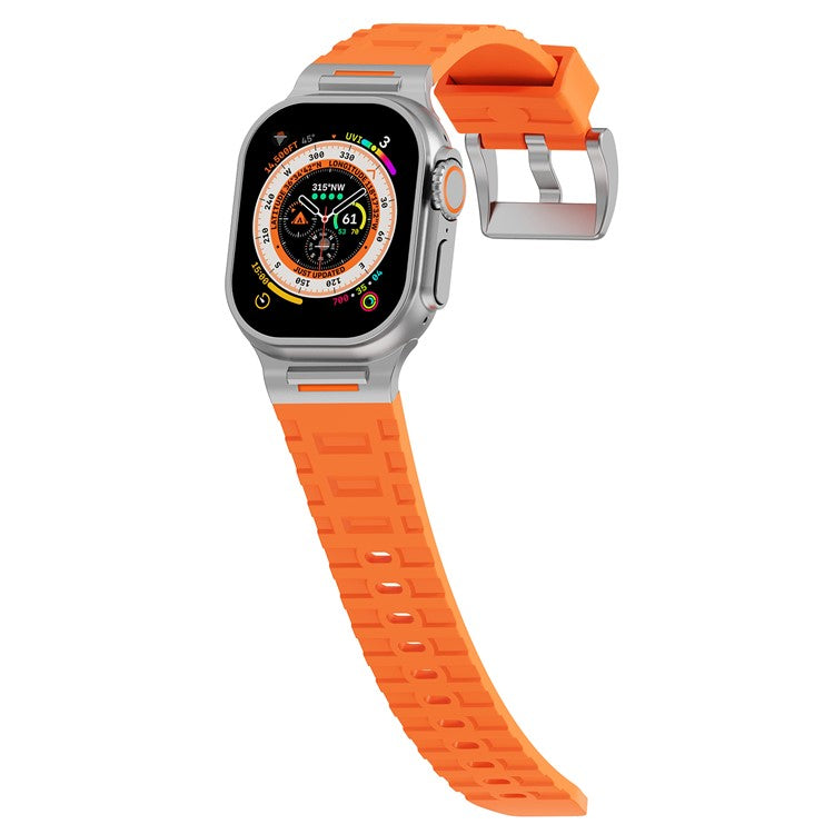 Liquid Silicone Strap for Apple Watch Series 10 46mm / Ultra 2 / Ultra 49mm / 9 8 7 45mm / SE (2023) SE (2022) SE 6 5 4 44mm / 3 2 1 42mm - Orange