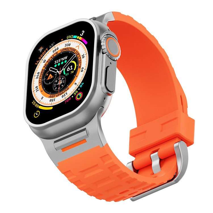 Liquid Silicone Strap for Apple Watch Series 10 46mm / Ultra 2 / Ultra 49mm / 9 8 7 45mm / SE (2023) SE (2022) SE 6 5 4 44mm / 3 2 1 42mm - Orange