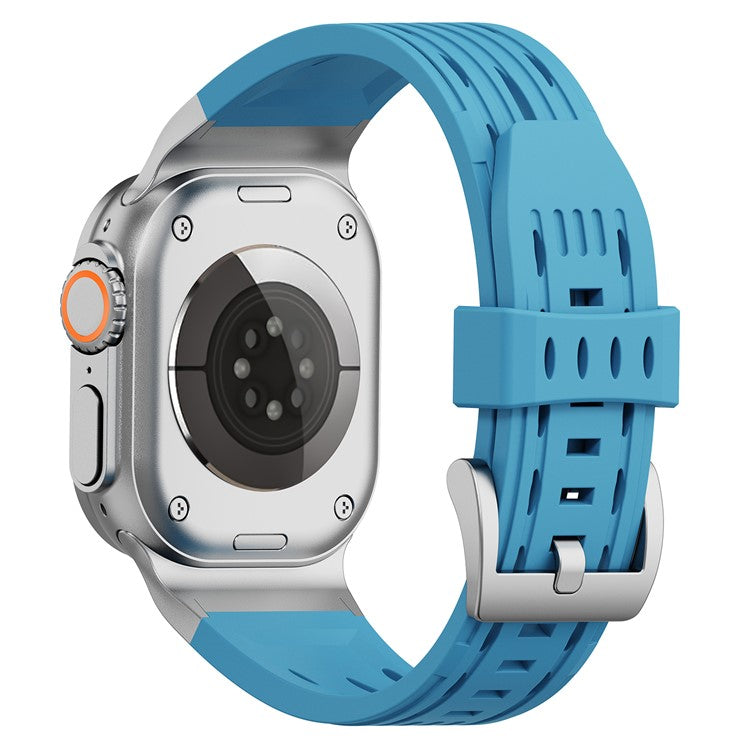 Multiple Holes Watch Strap for Apple Watch Series 10 46mm / Ultra 2 / Ultra 49mm / 9 8 7 45mm / SE (2023) SE (2022) SE 6 5 4 44mm / 3 2 1 42mm - Blue