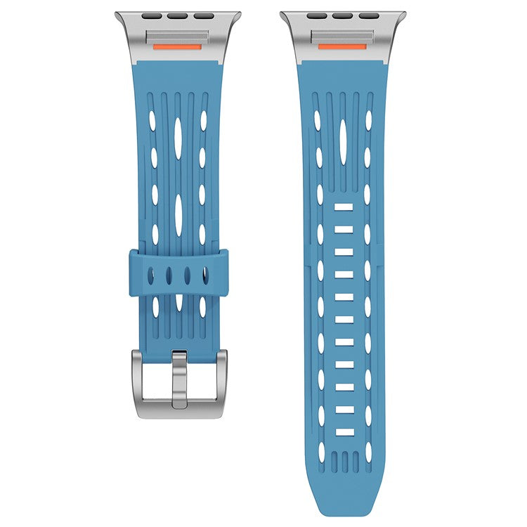 Multiple Holes Watch Strap for Apple Watch Series 10 46mm / Ultra 2 / Ultra 49mm / 9 8 7 45mm / SE (2023) SE (2022) SE 6 5 4 44mm / 3 2 1 42mm - Blue
