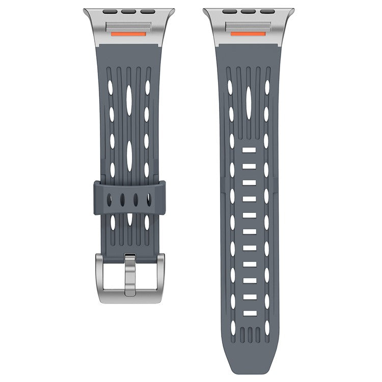 Multiple Holes Watch Strap for Apple Watch Series 10 46mm / Ultra 2 / Ultra 49mm / 9 8 7 45mm / SE (2023) SE (2022) SE 6 5 4 44mm / 3 2 1 42mm - Grey