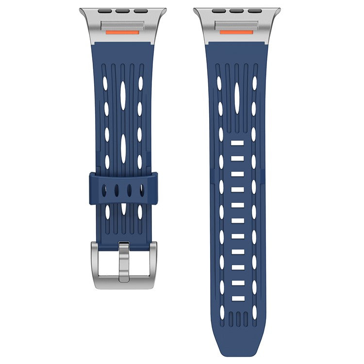 Multiple Holes Watch Strap for Apple Watch Series 10 46mm / Ultra 2 / Ultra 49mm / 9 8 7 45mm / SE (2023) SE (2022) SE 6 5 4 44mm / 3 2 1 42mm - Midnight Blue